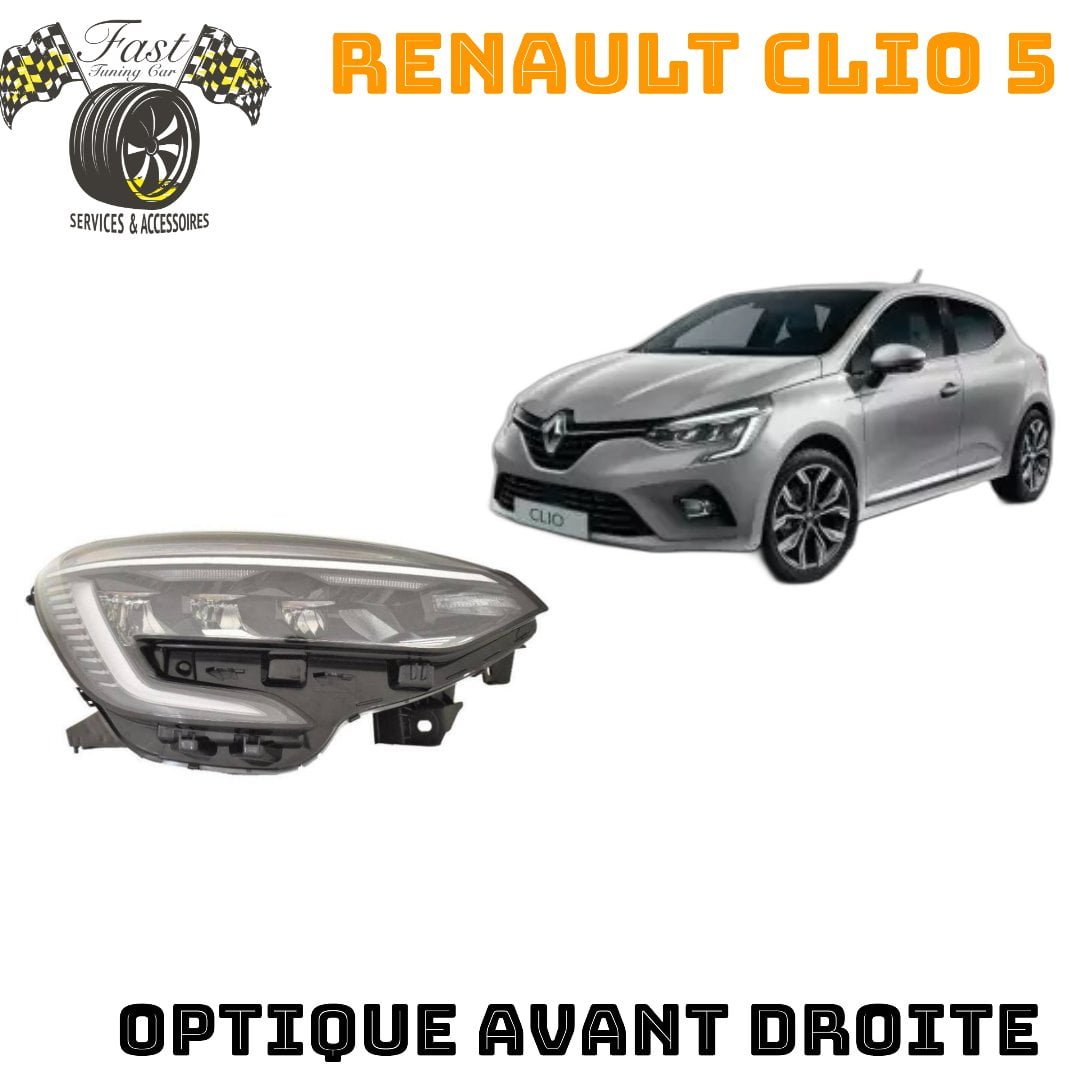 Phare optique avant droit à led pour renault clio v phase 1, 2019-2023, neuf