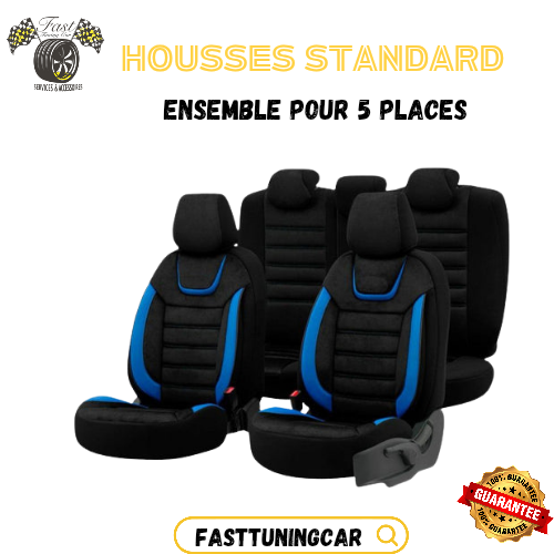 Housses Standard Noir & Bleu – Sport et Dynamisme