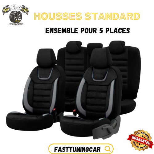Housses Standard Noir & Gris – Style Sobre et Moderne