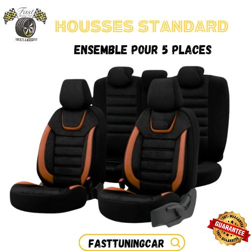 Housses Standard Noir & Marron – Confort et Élégance
