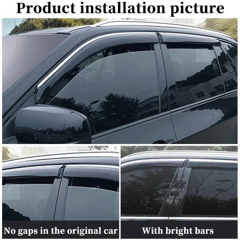Déflecteur d’air noir et chromé Toyota Prado FJ120 2002-2009