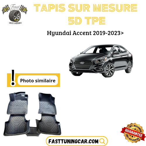 Tapis sur mesure 5D TPE Hyundai Accent 2019-2023>