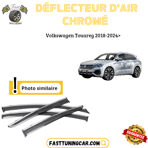 Déflecteur d’air noir et chromé Volkswagen Touareg 2018-2024 >