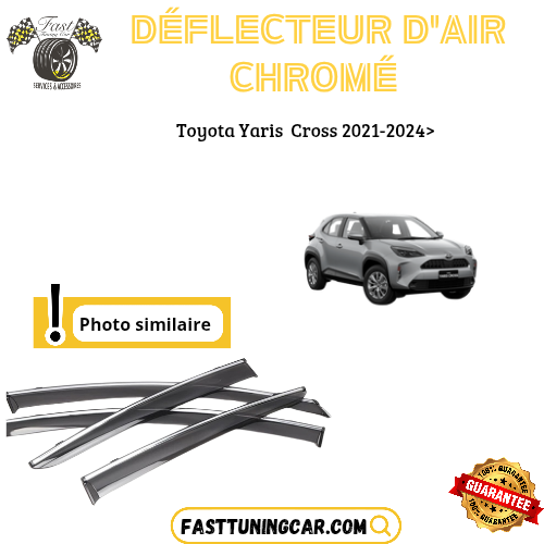 Déflecteur d’air noir et chromé Toyota Yaris cross 2021-2024>