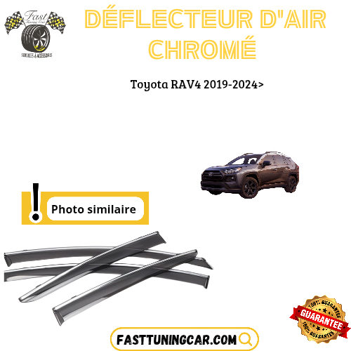Déflecteur d’air noir et chromé Toyota RAV4 2019-2024 >