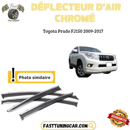 Déflecteur d’air noir et chromé Toyota Prado FJ150 2009-2017