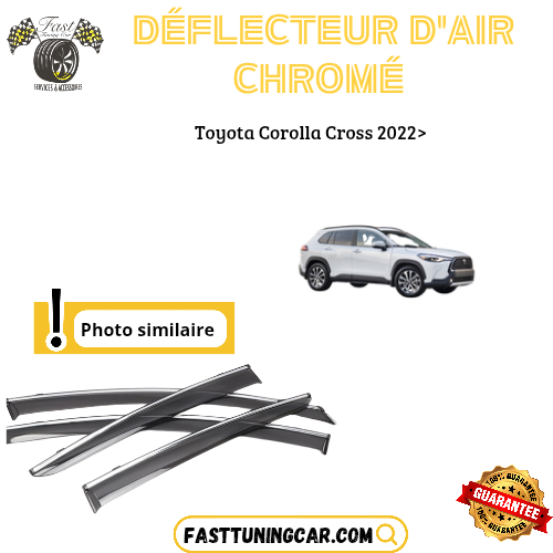 Déflecteur d’air noir et chromé Toyota Corolla Cross 2022>