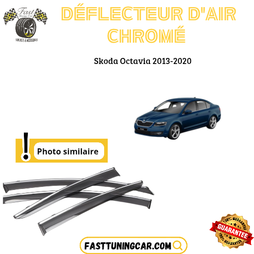 Déflecteur d’air noir et chromé Skoda Octavia 2013-2020
