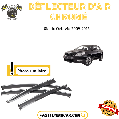 Déflecteur d’air noir et chromé Skoda Octavia 2009-2013