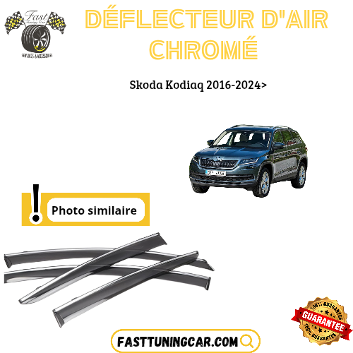 Déflecteur d’air noir et chromé Skoda Kodiaq 2016 -2024>