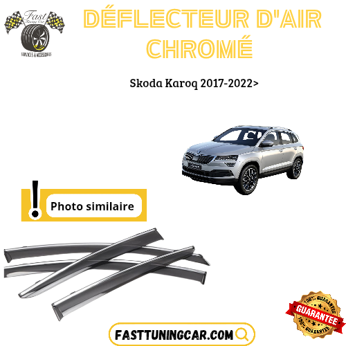 Déflecteur d’air noir et chromé Skoda Karoq 2017-2022>