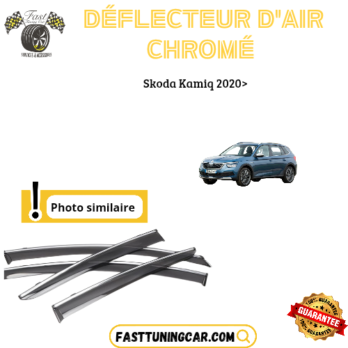 Déflecteur d’air noir et chromé Skoda Kamiq 2020 >
