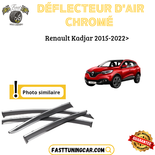 Déflecteur d’air noir et chromé Renault Kadjar 2015-2022 >