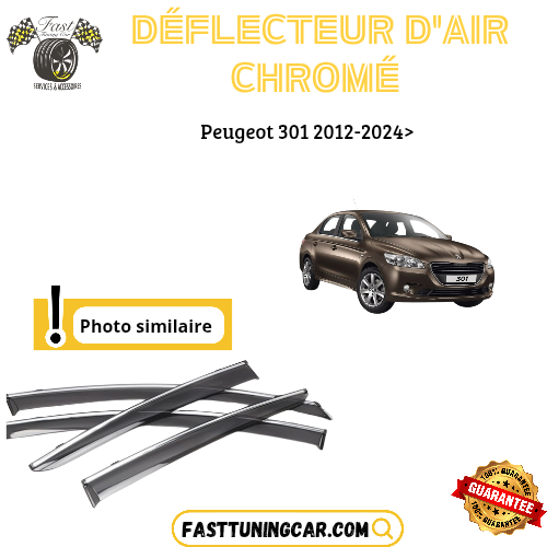 Déflecteur d’air noir et chromé Peugeot 301 2012-2024>