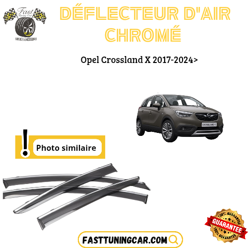 Déflecteur d’air noir et chromé Opel crossland X 2017 -2024>