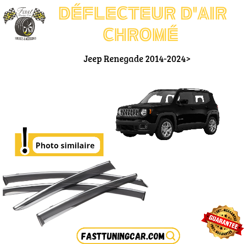 Déflecteur d’air noir et chromé Jeep Renegade 2014-2024 >