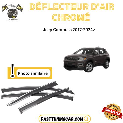 Déflecteur d’air noir et chromé Jeep compass 2017-2024 >