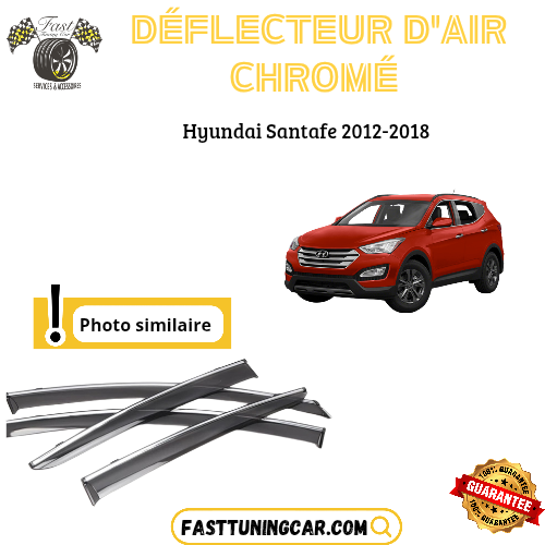 Déflecteur d’air noir et chromé Hyundai Santafe 2012-2018