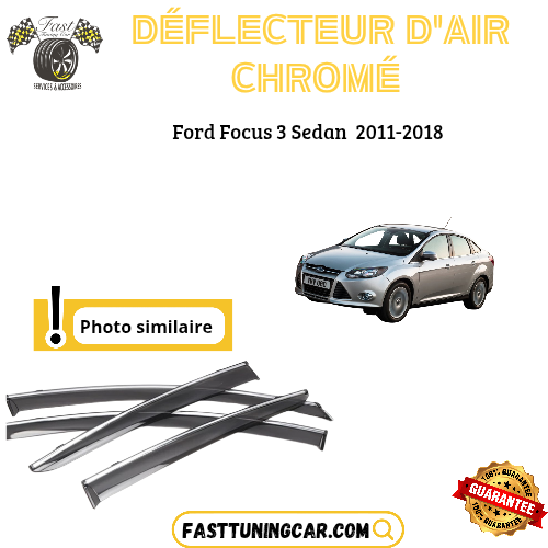 Déflecteur d’air noir et chromé Ford Focus 3 sedan 2011-2018