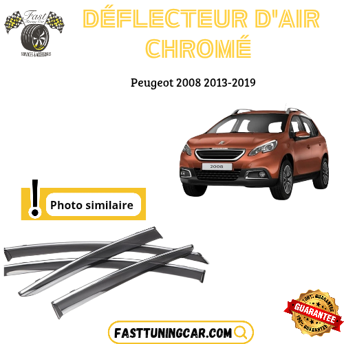 Déflecteur d’air noir et chromé Peugeot 2008 2019 >