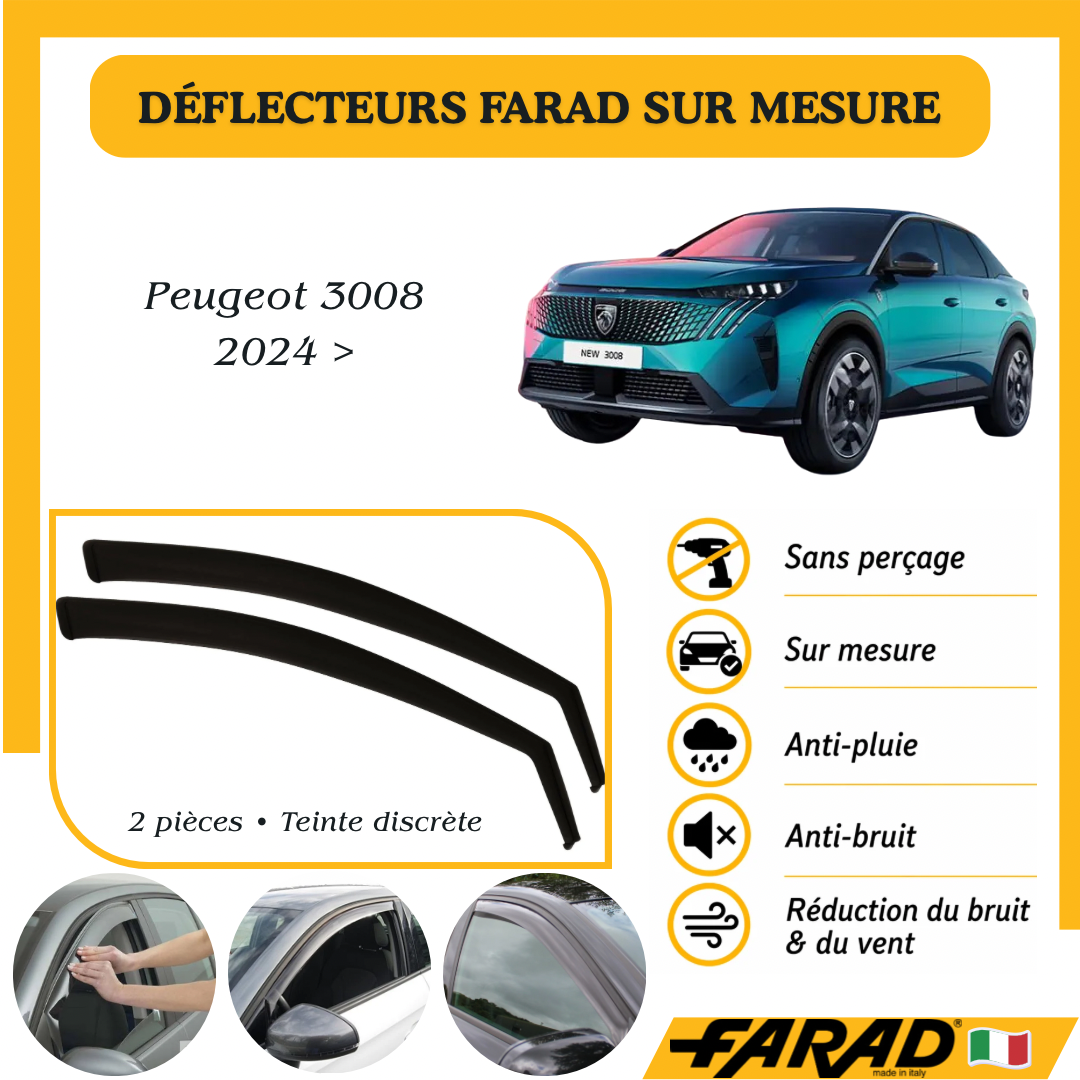 Déflecteurs d’air FARAD Peugeot 3008 2004 >