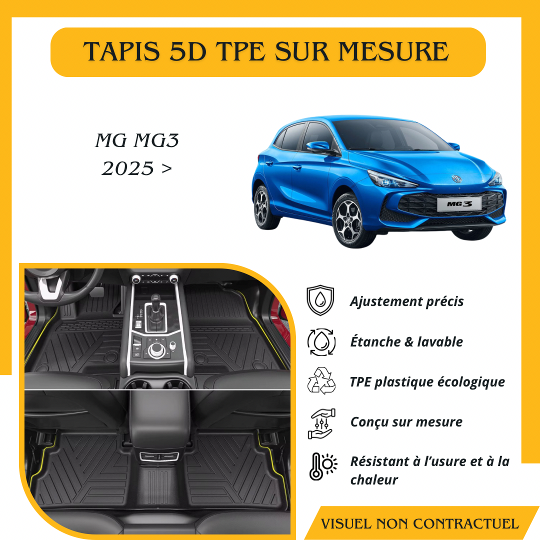 Tapis sur mesure 5D TPE MG MG3 2025 >