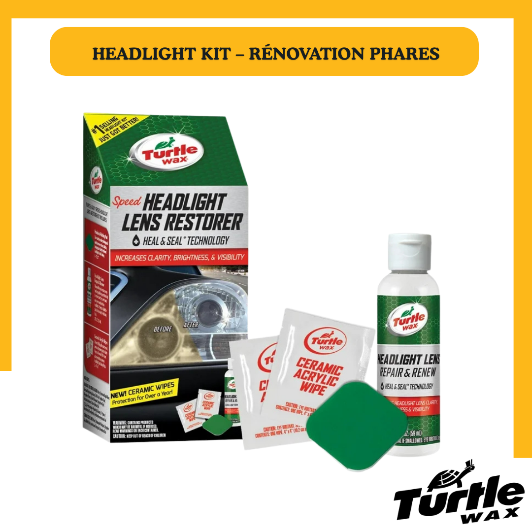 Turtle Wax Headlight Lens Restorer Kit – Kit Rénovation & Protection Phares
