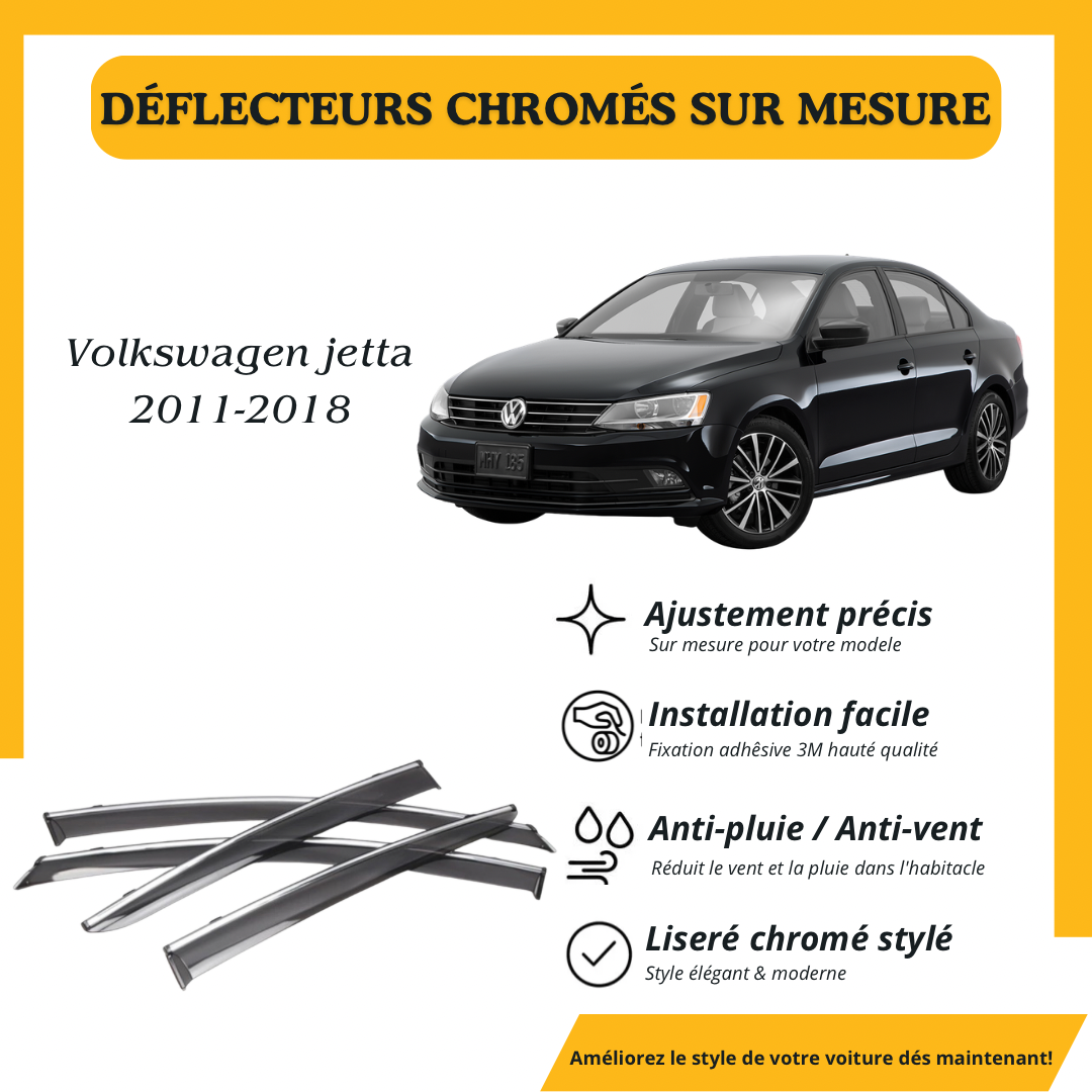 Déflecteur d’air noir et chromé Volkswagen Jetta 2011-2018