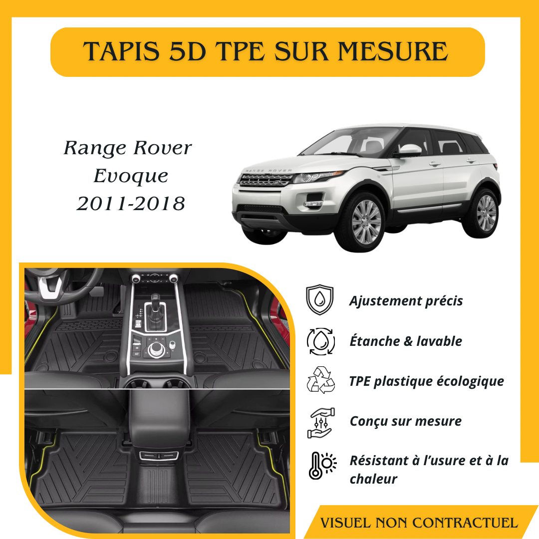 Tapis sur mesure 5D TPE Range Rover Evoque 2011-2018