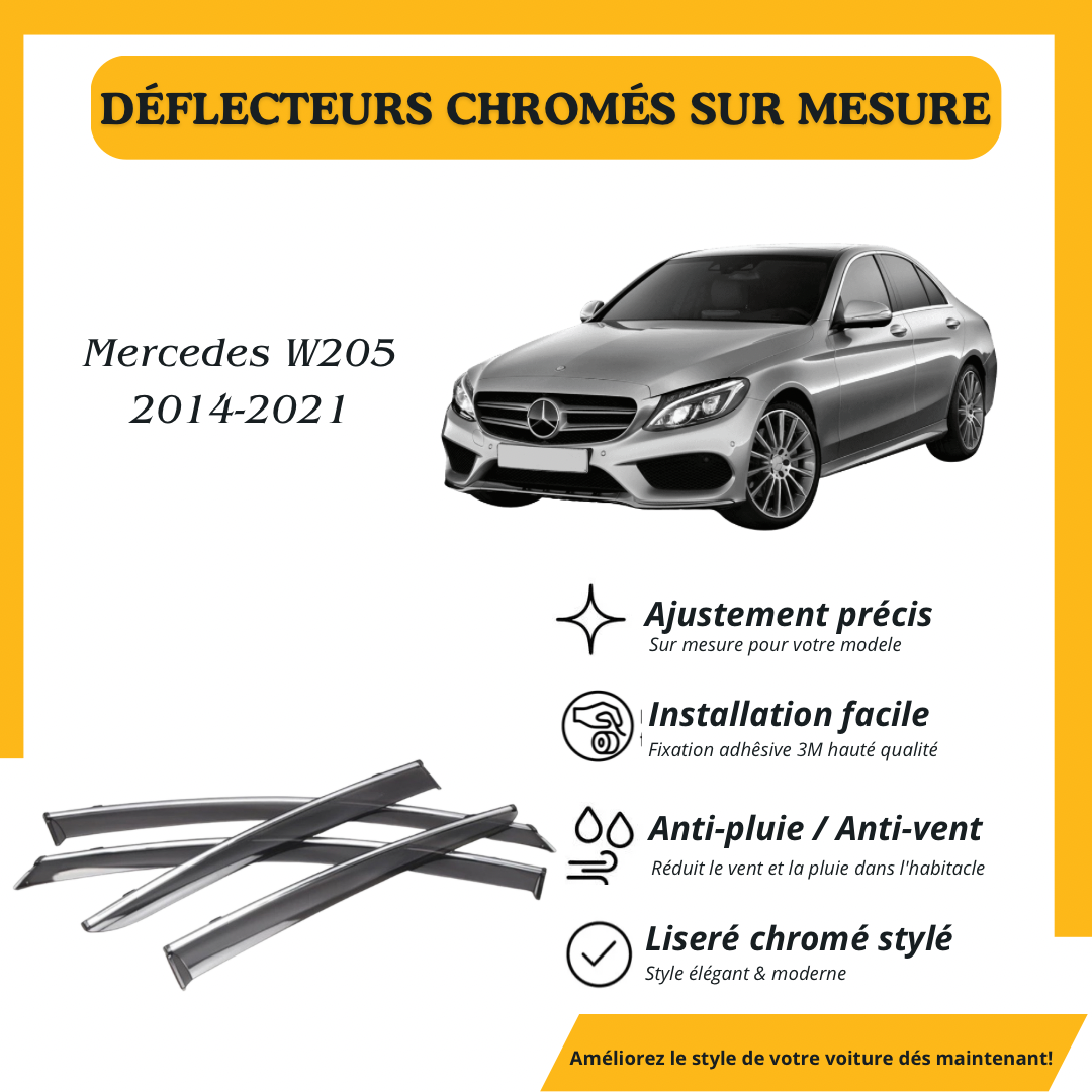 Déflecteur d’air noir et chromé Mercedes W205 2014-2021