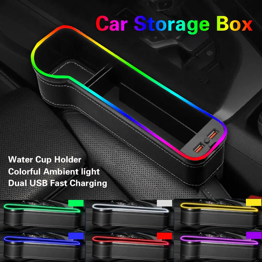 Boîte de Rangement Universelle avec Chargeur USB Intelligent Coté conducteur