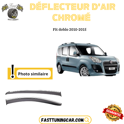 Déflecteur d’air noir et chromé Fiat Doblo 2010-2015