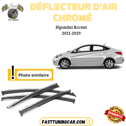 Déflecteur d’air noir et chromé Hyundai Accent 2011-2019