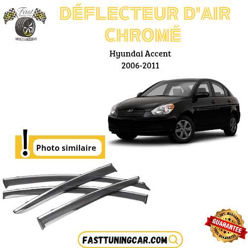 Déflecteur d’air noir et chromé Hyundai Accent 2006-2011