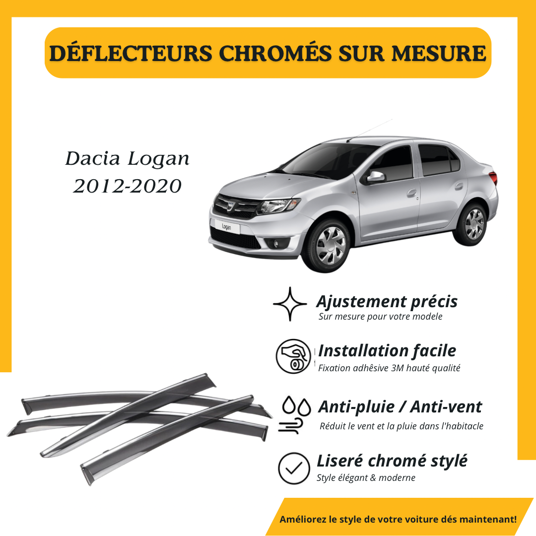 Déflecteur d’air noir et chromé Dacia Logan II 2012-2020
