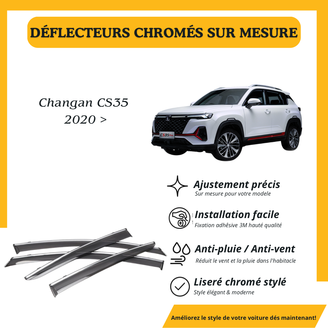 Déflecteur d’air noir et chromé Changan CS35 2020 >