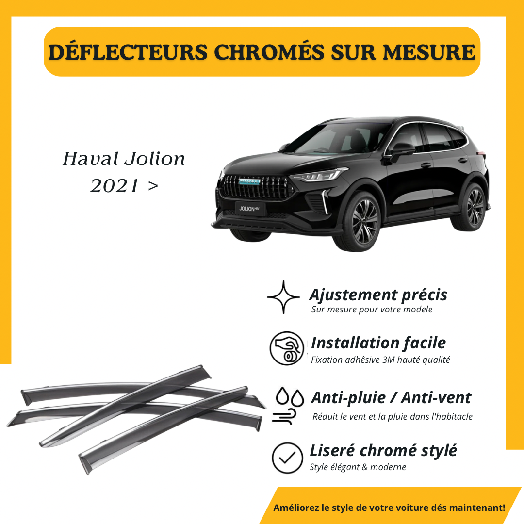 Déflecteur d’air noir et chromé Haval Jolion 2021 >