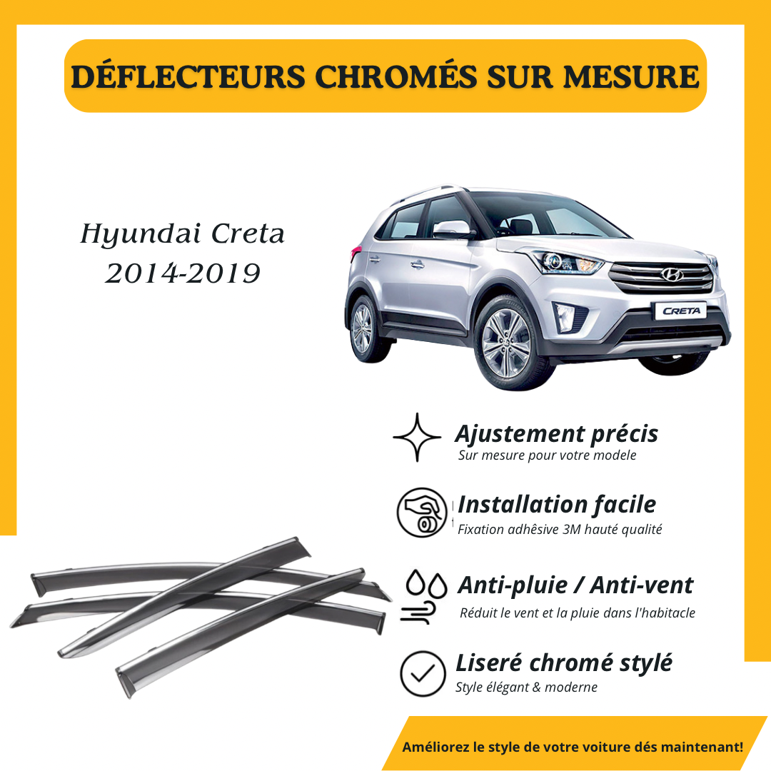 Déflecteur d’air noir et chromé Hyundai Creta 2014-2019