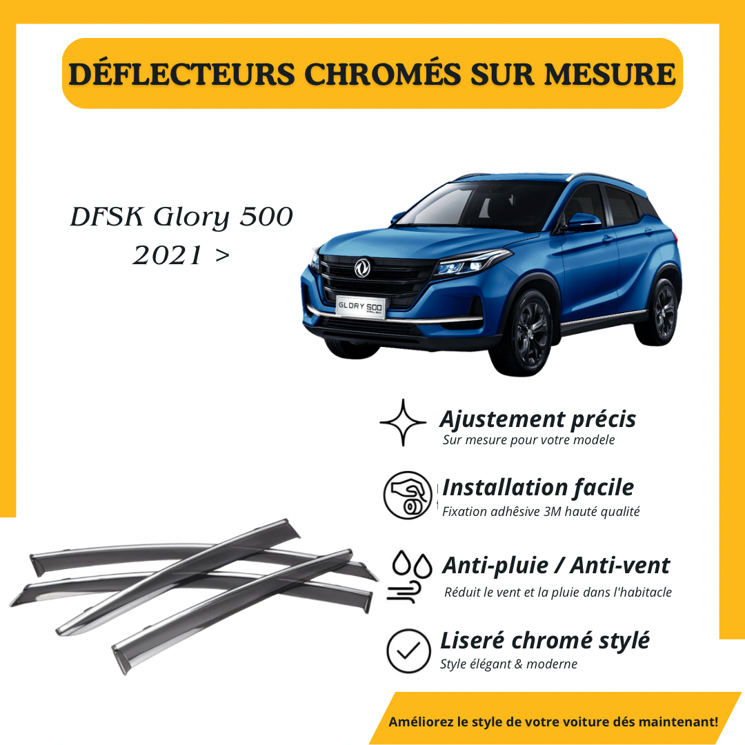 Déflecteur d’air noir et chromé DFSK Glory 500 2021 >