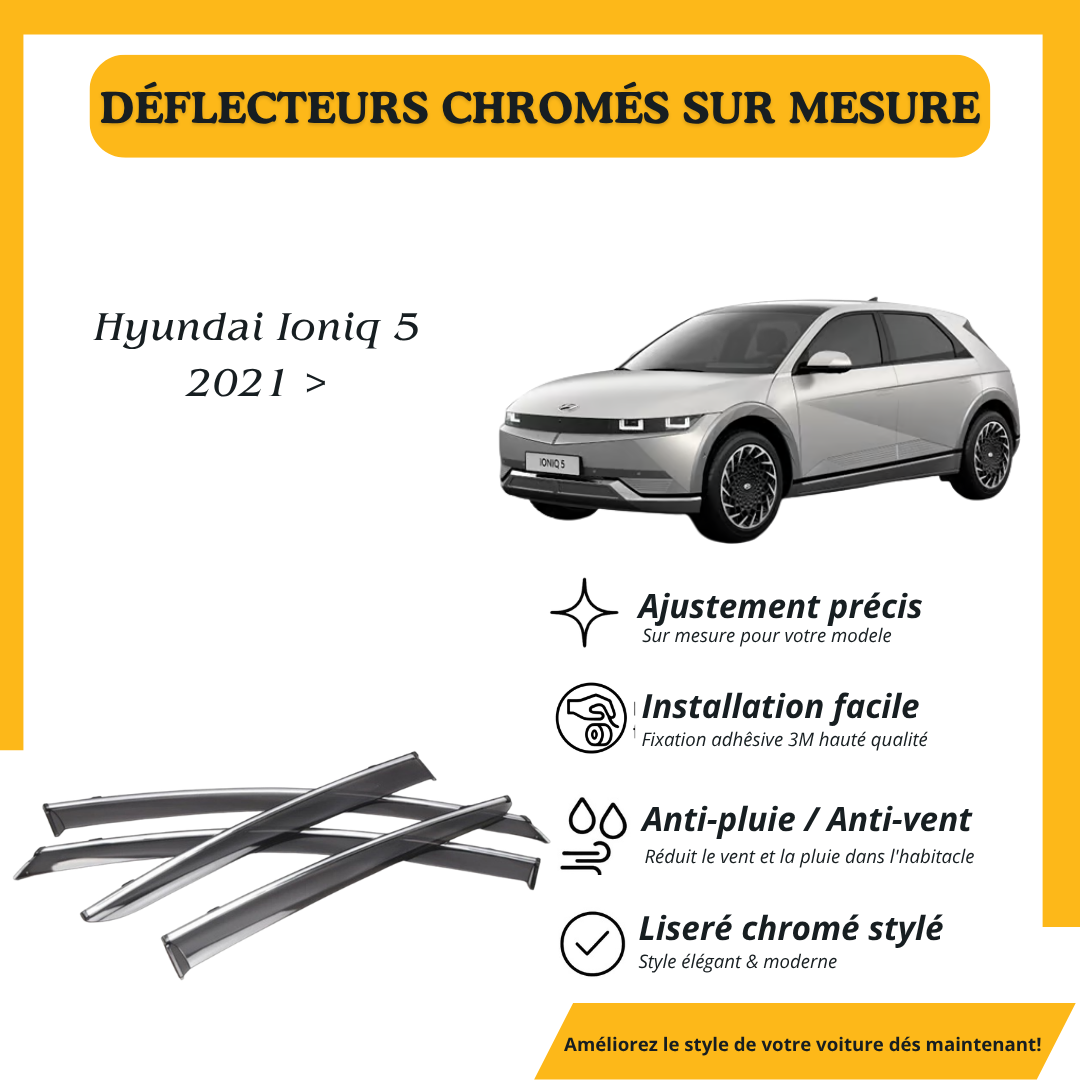 Déflecteur d’air noir et chromé Hyundai Ioniq 5 2021 >