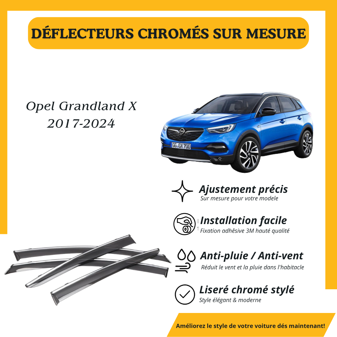 Déflecteur d’air noir et chromé Opel Grandland X 2017-2024