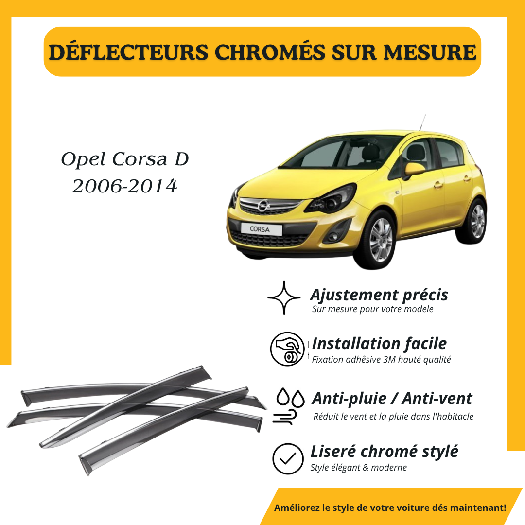 Déflecteur d’air noir et chromé Opel Corsa D 2006-2014