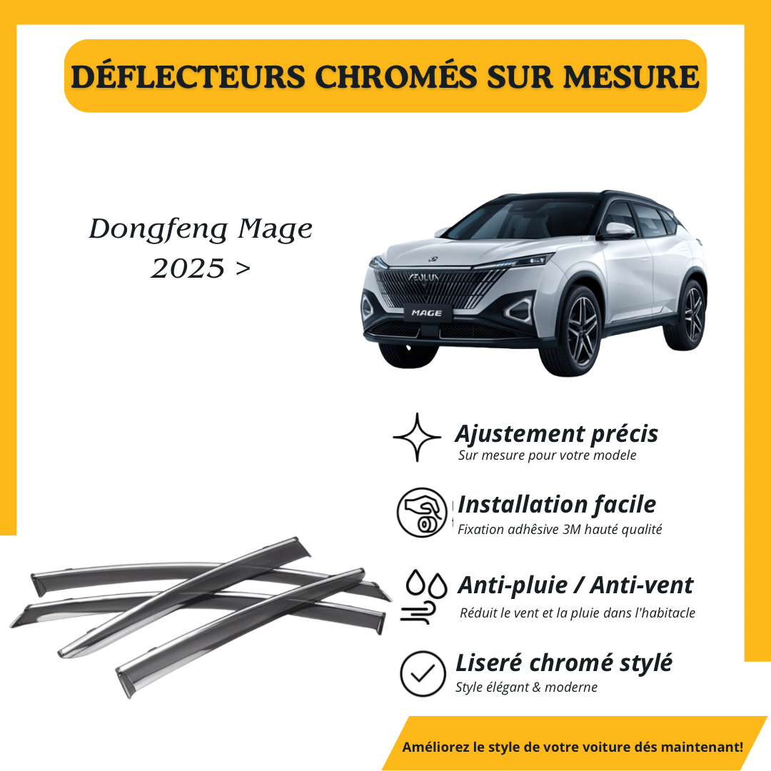 Déflecteur d’air noir et chromé Dongfeng Mage 2025 >