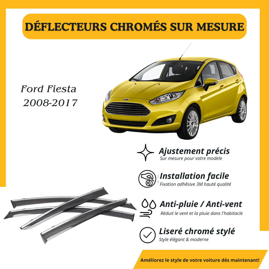 Déflecteur d’air noir et chromé Ford Fiesta 2008-2017