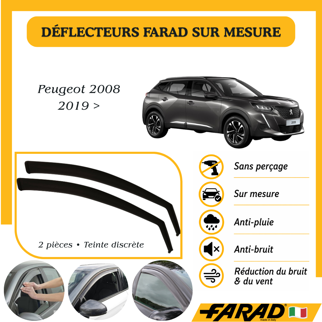 Déflecteurs d’air FARAD Peugeot 2008 2019 >