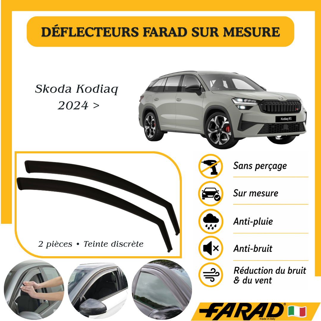 Déflecteurs d’air FARAD Skoda Kodiaq 2024 >