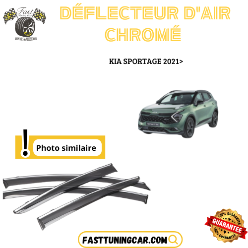 Déflecteur d’air noir et chromé Kia Sportage 2021>