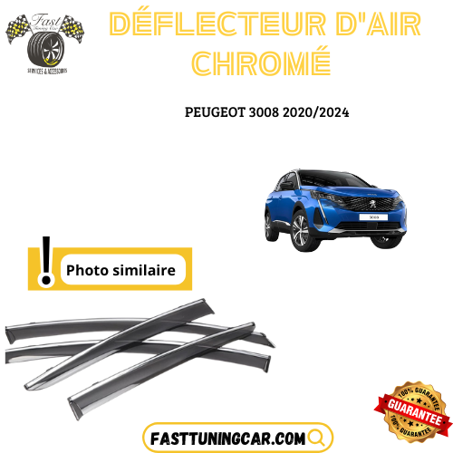 Déflecteur d’air noir et chromé Peugeot 3008 2020-2024