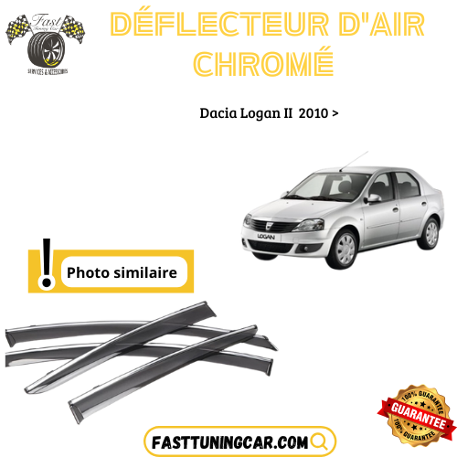 Déflecteur d’air noir et chromé Dacia Logan II 2010 >