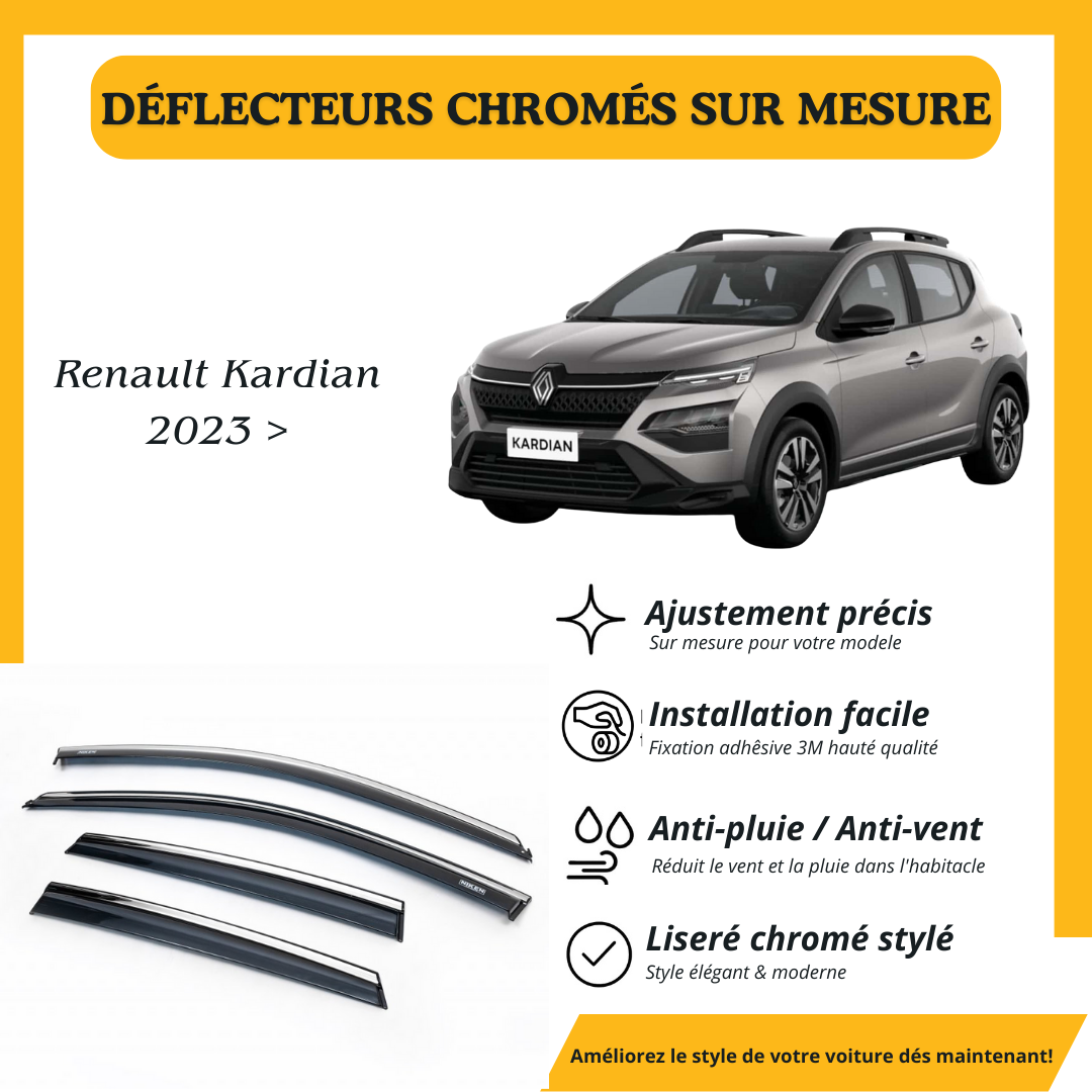 Déflecteur d’air noir et chromé Renault Kardian 2023 >